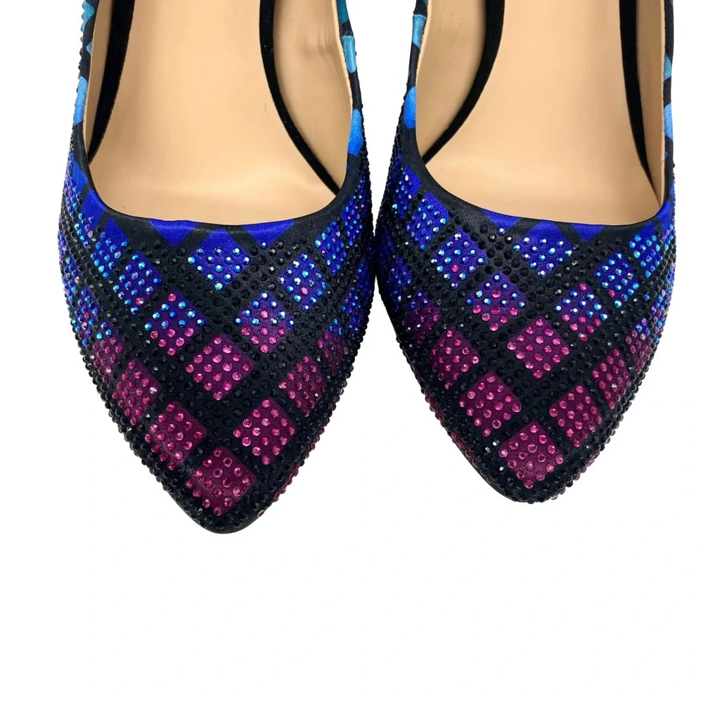 INC International Concepts Zitah Rainbow Rhinestone Heels New Size 9 Pumps
